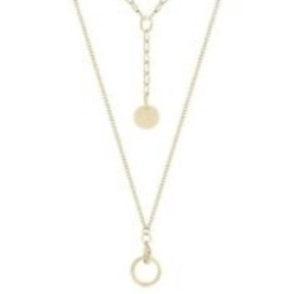French connection women's gold Y drop layered necklace - Picture 5 of 7